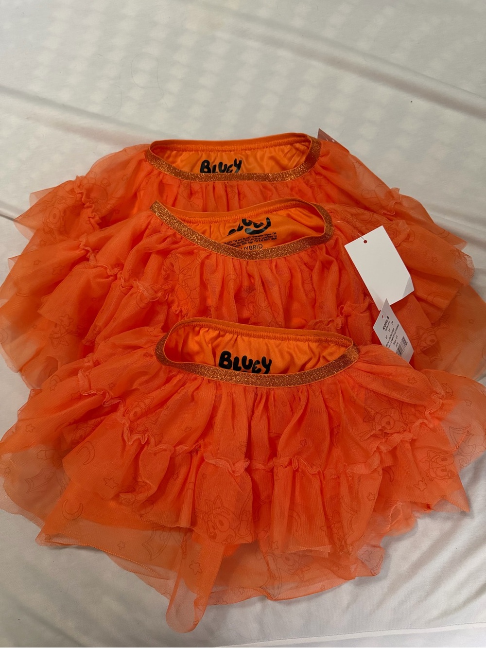 Orange Tulle Kids Costume Skirt - Orange Set of 3 -2T, 3T,4T